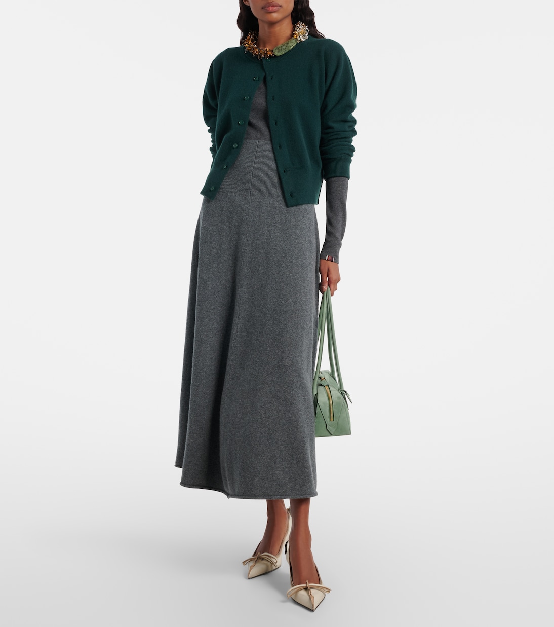 Jupe longue N°388 Ease en cachemire mélangé | Extreme Cashmere