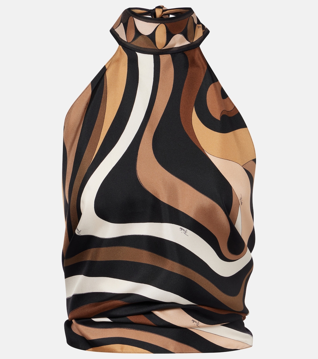 Marmo halterneck silk satin top | Pucci