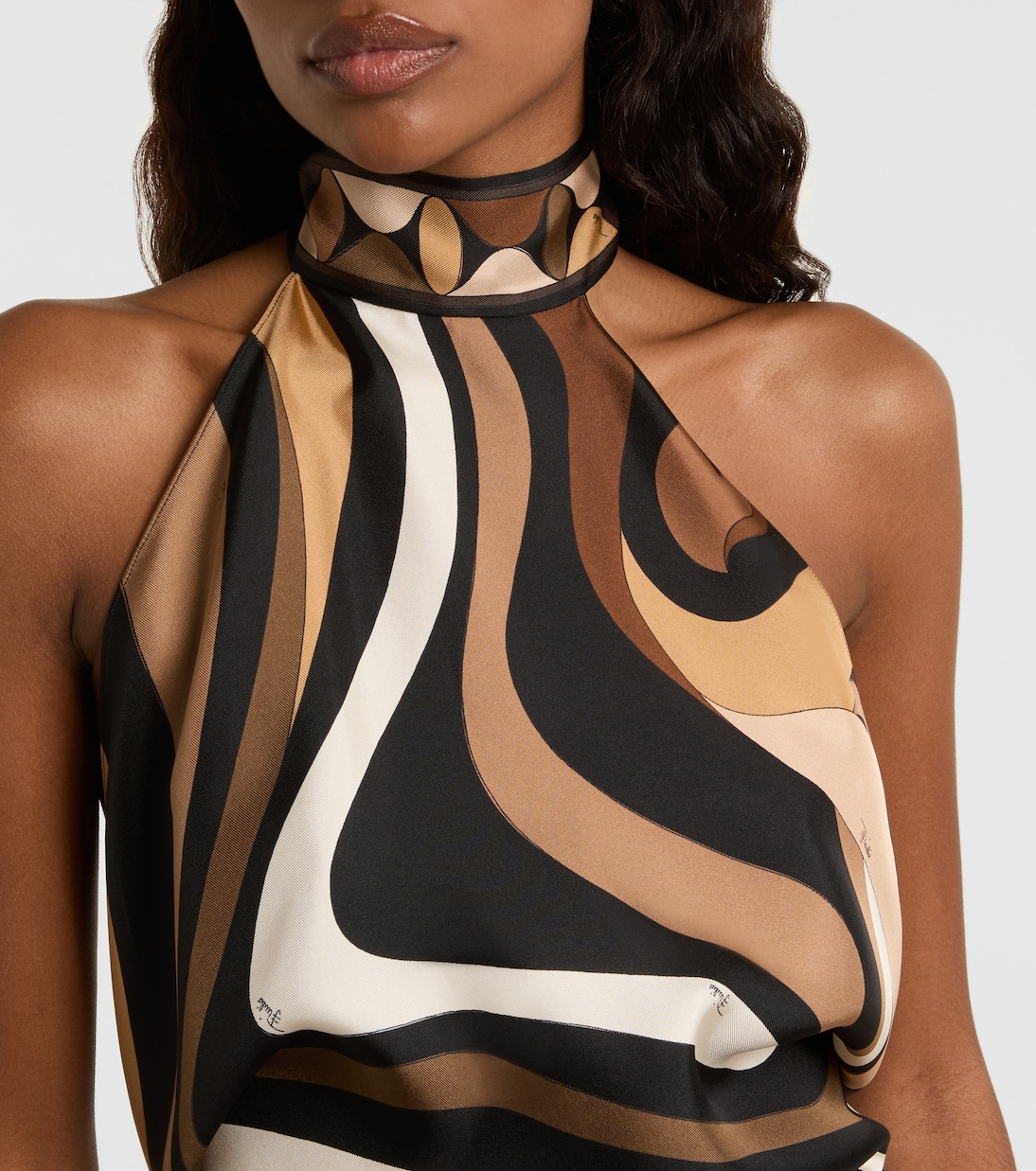 Marmo halterneck silk satin top | Pucci