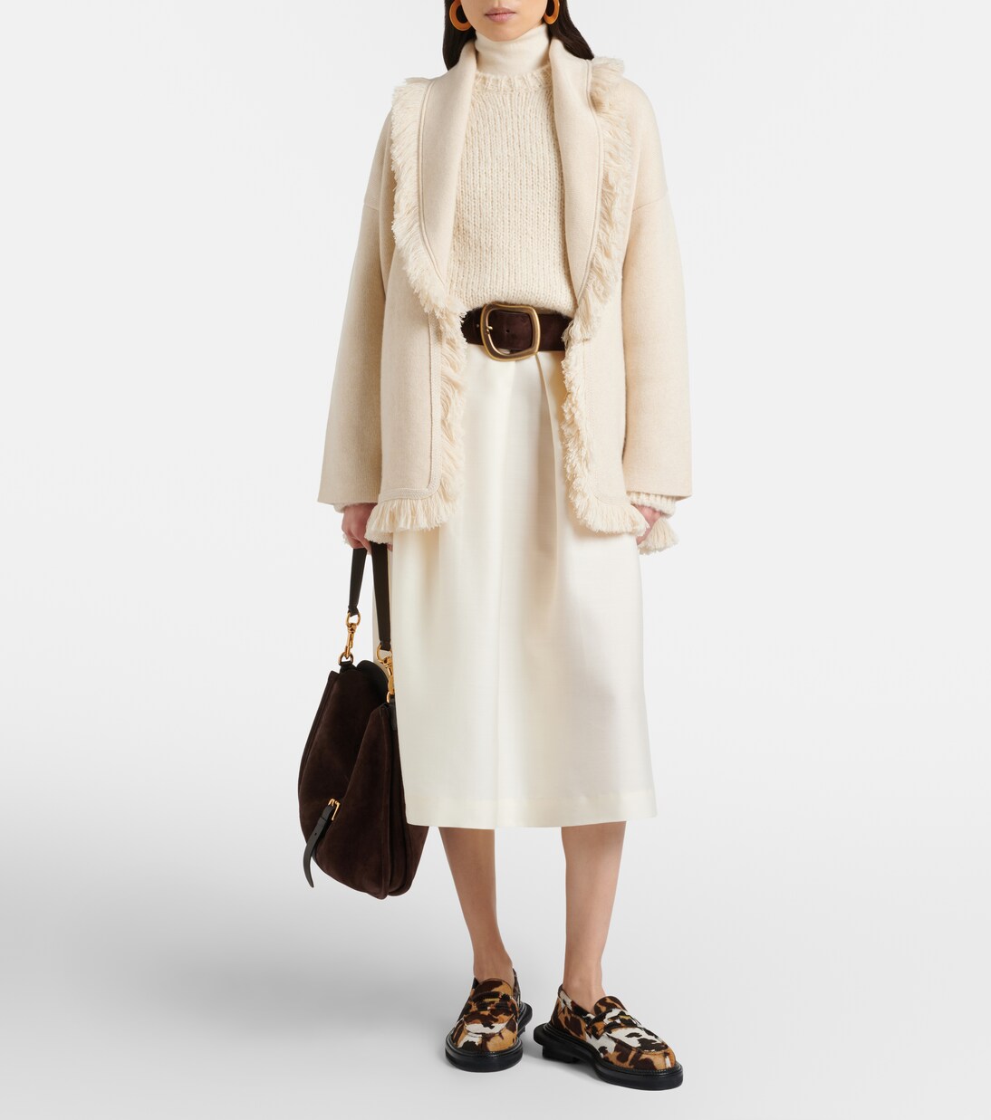 Finest fringed cashmere and cotton cardigan | Alanui