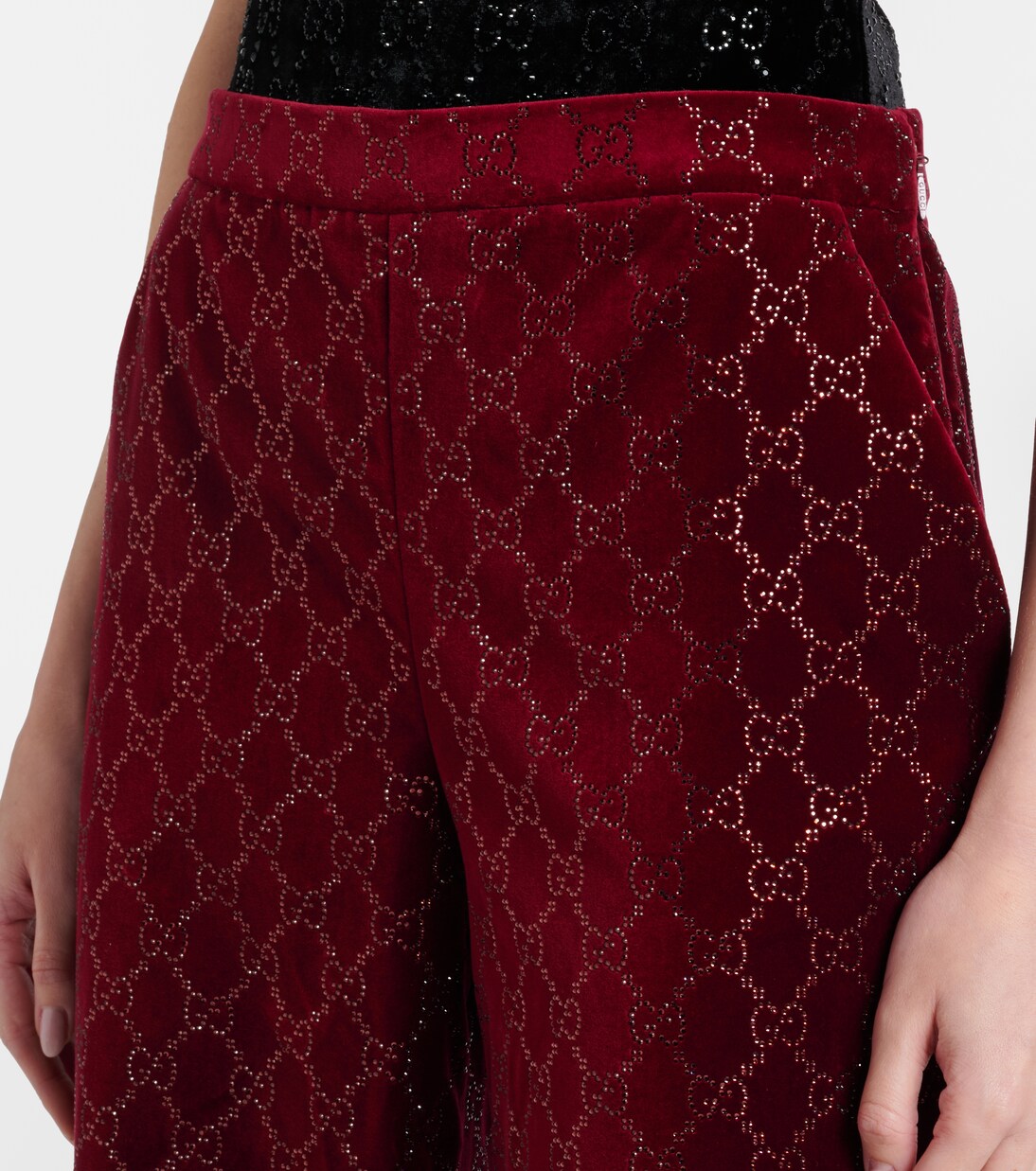 GG cotton velvet wide-leg pants | Gucci