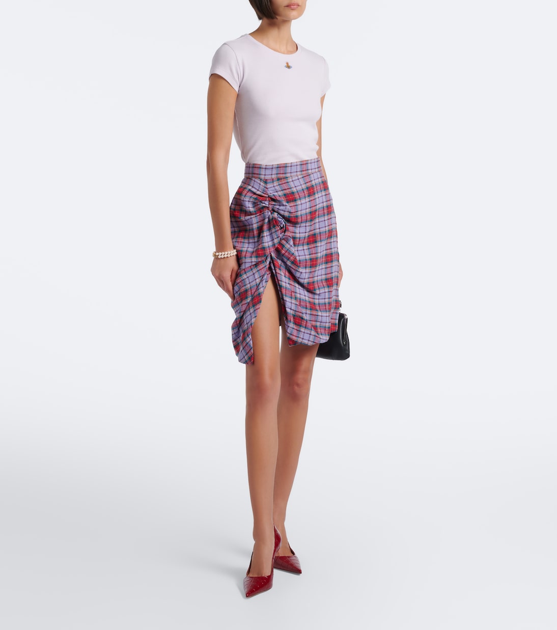 Peru cropped cotton-blend jersey T-shirt in white - Vivienne
