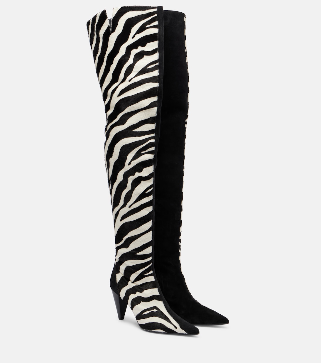 Harvey 85 calf hair over-the-knee boots | Khaite