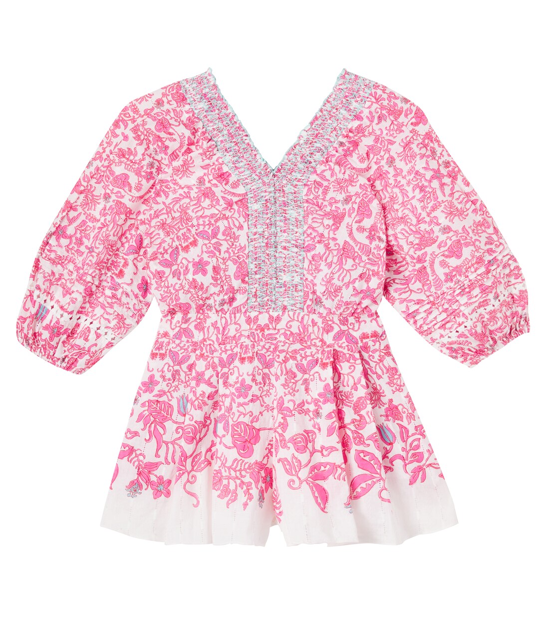 Chantal floral cotton playsuit | Poupette St Barth Kids
