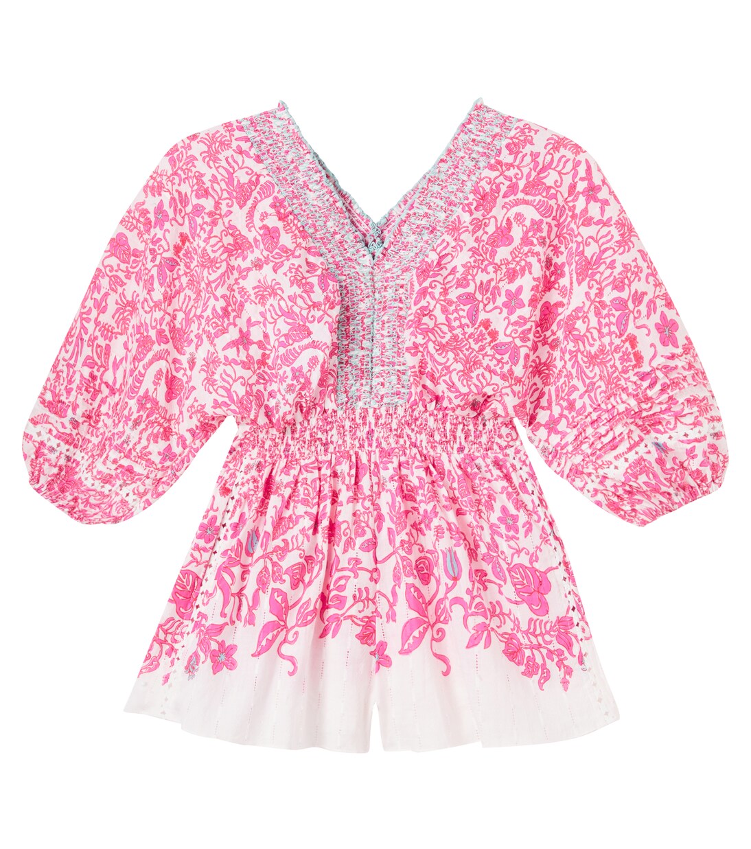 Chantal floral cotton playsuit | Poupette St Barth Kids