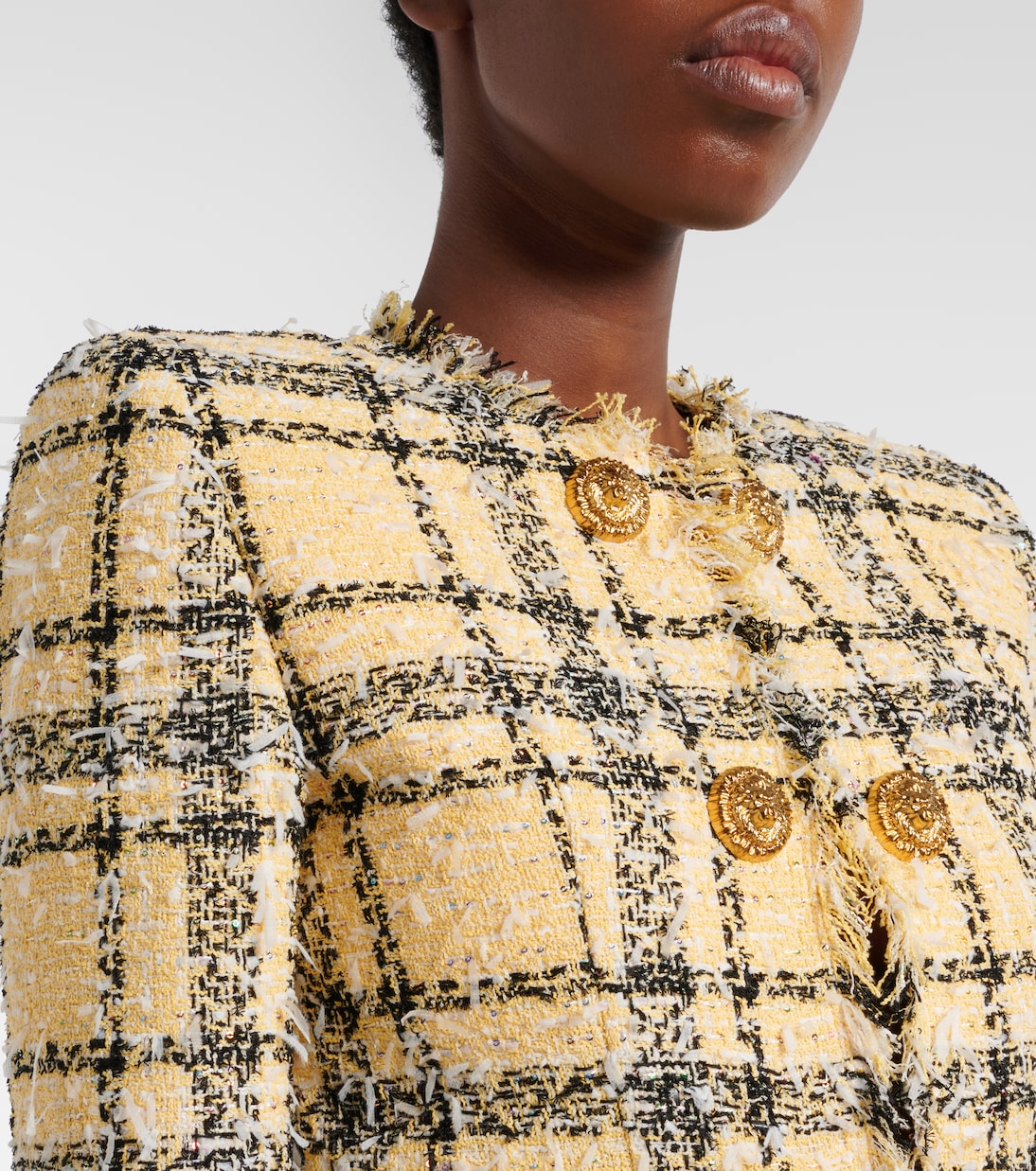 Cropped sequined tweed jacket | Balmain