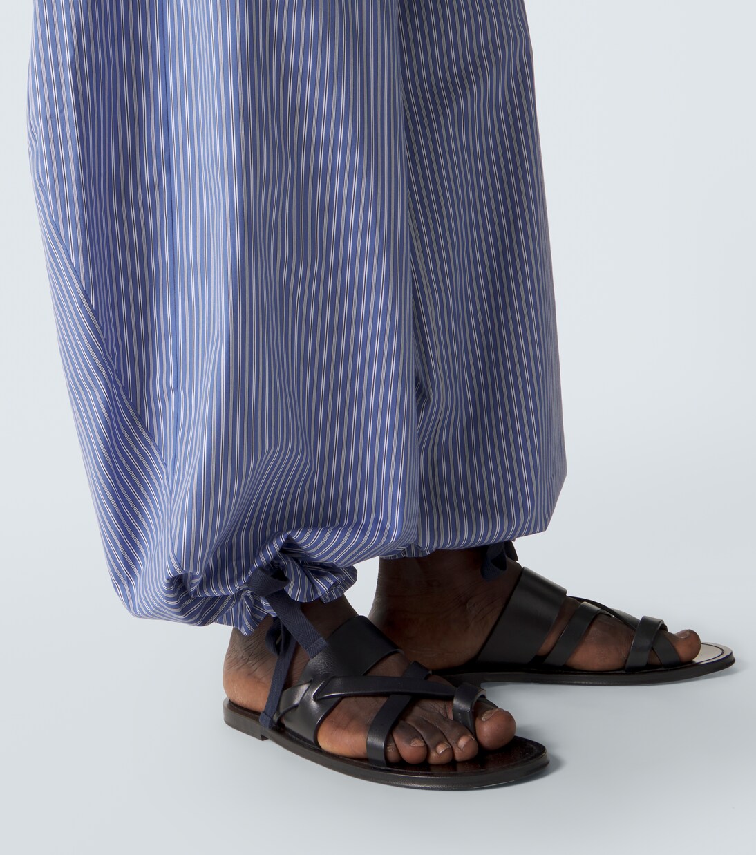 Striped cotton poplin wide-leg jeans | Sacai