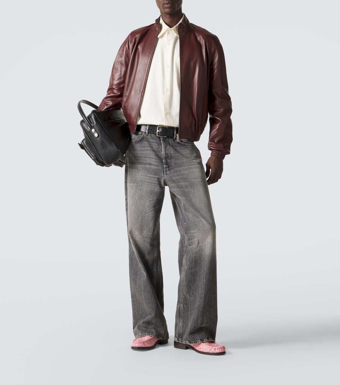 Ostrich-effect leather loafers | Acne Studios