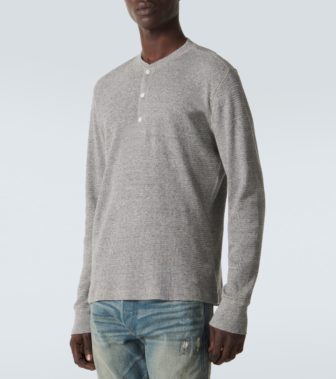 Waffle-knit cotton Henley shirt | RRL