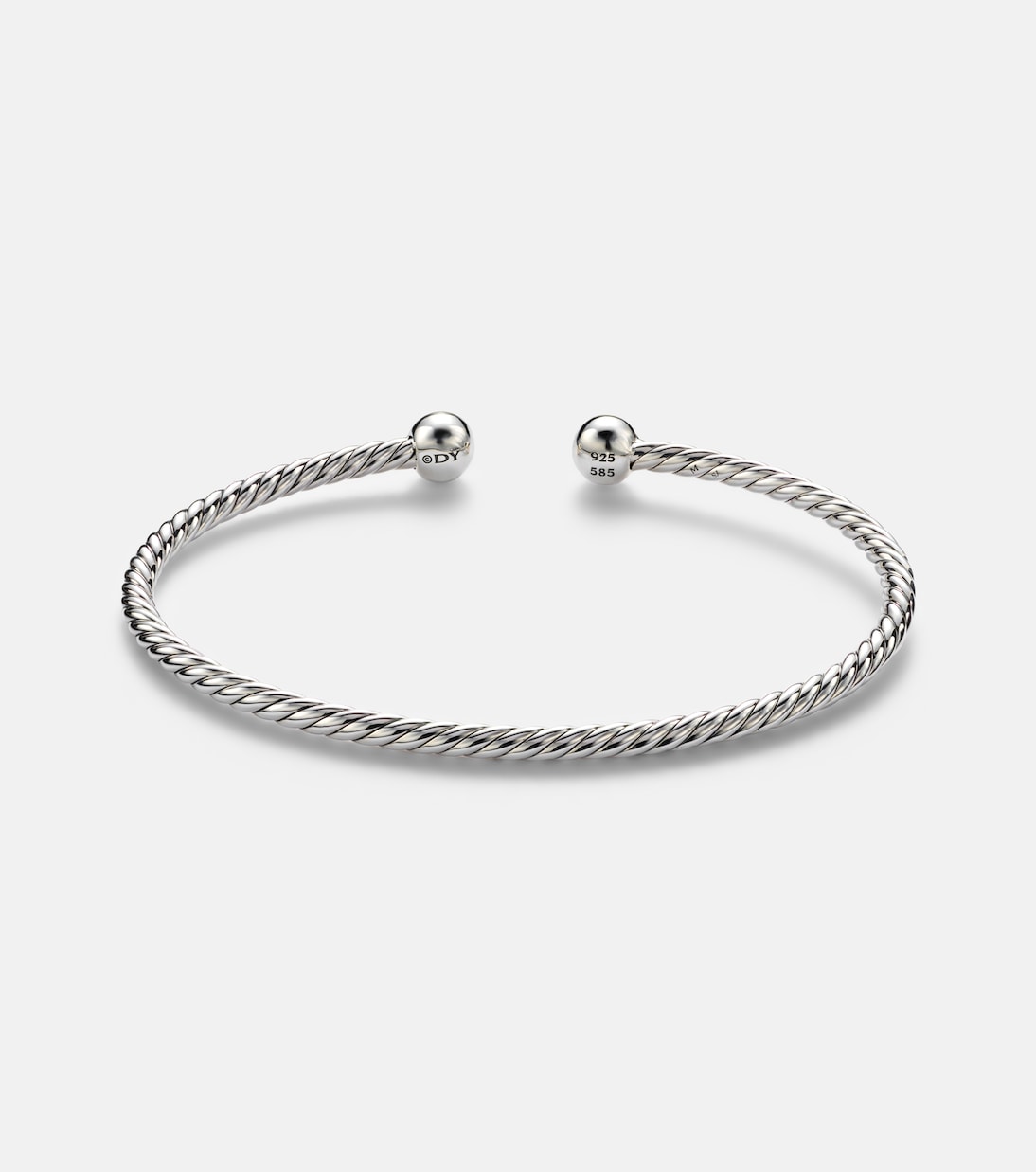 Pulsera Micro Cable Flex® de plata de ley y oro de 14 ct con diamantes | David Yurman