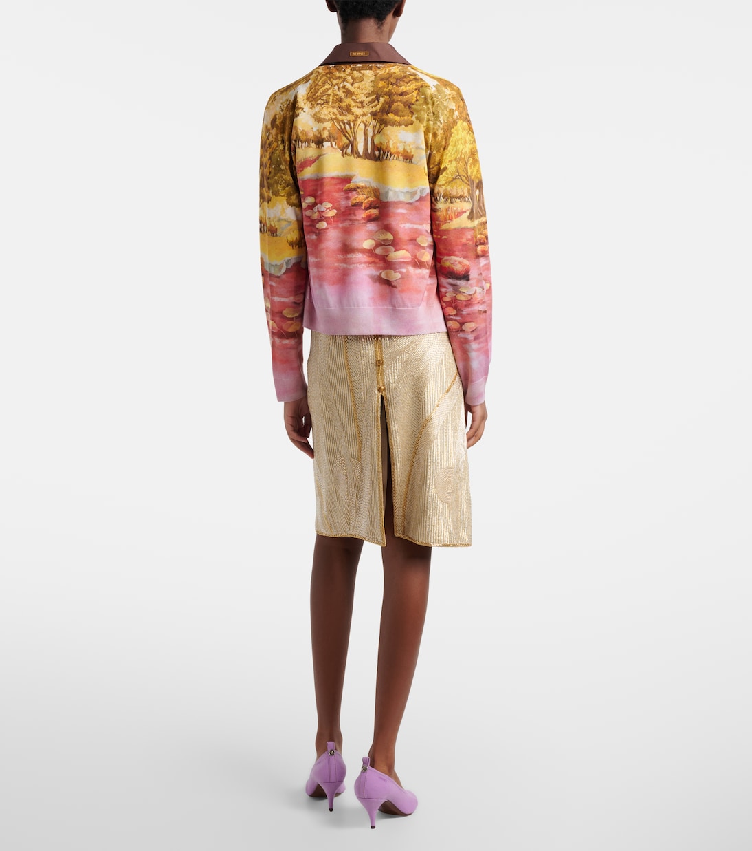 Verzierter Midirock aus Crêpe de Chine | Versace