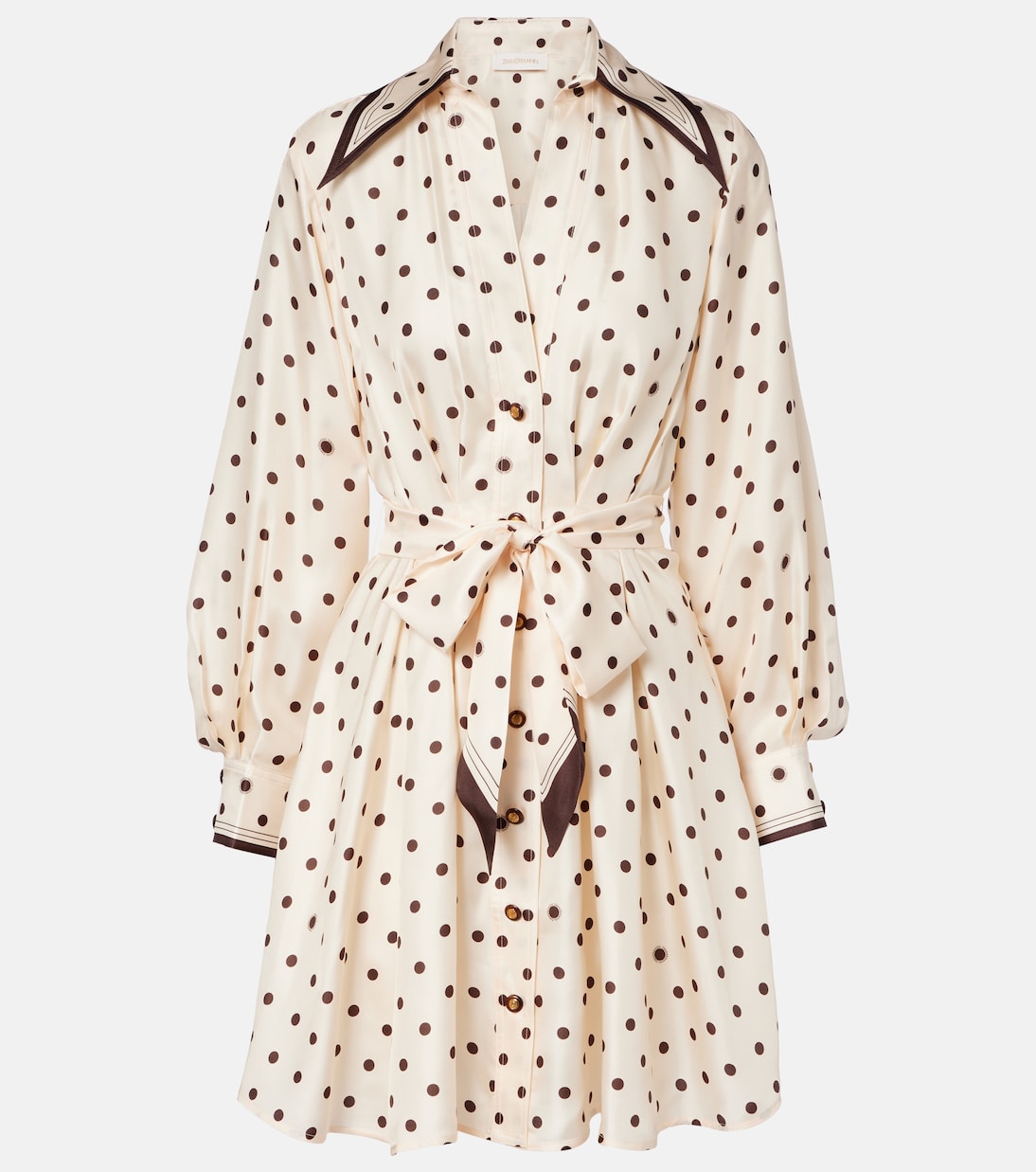 Belted polka-dot silk shirt dress | Zimmermann
