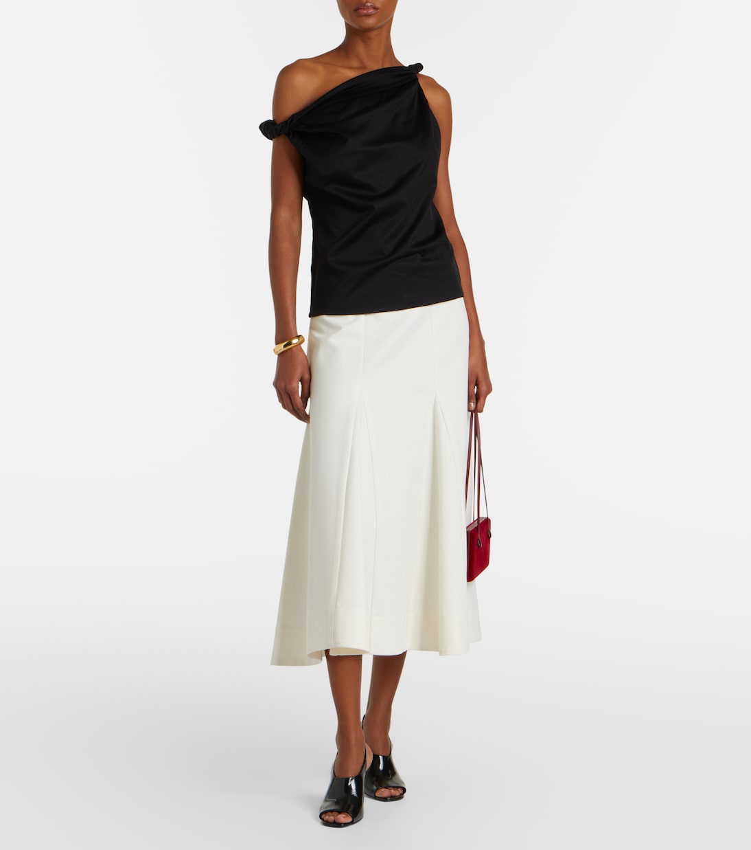 One-Shoulder-Top aus einem Baumwollgemisch | Róhe