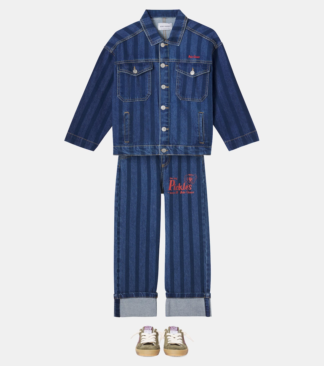 Veste rayée en jean  | Bobo Choses