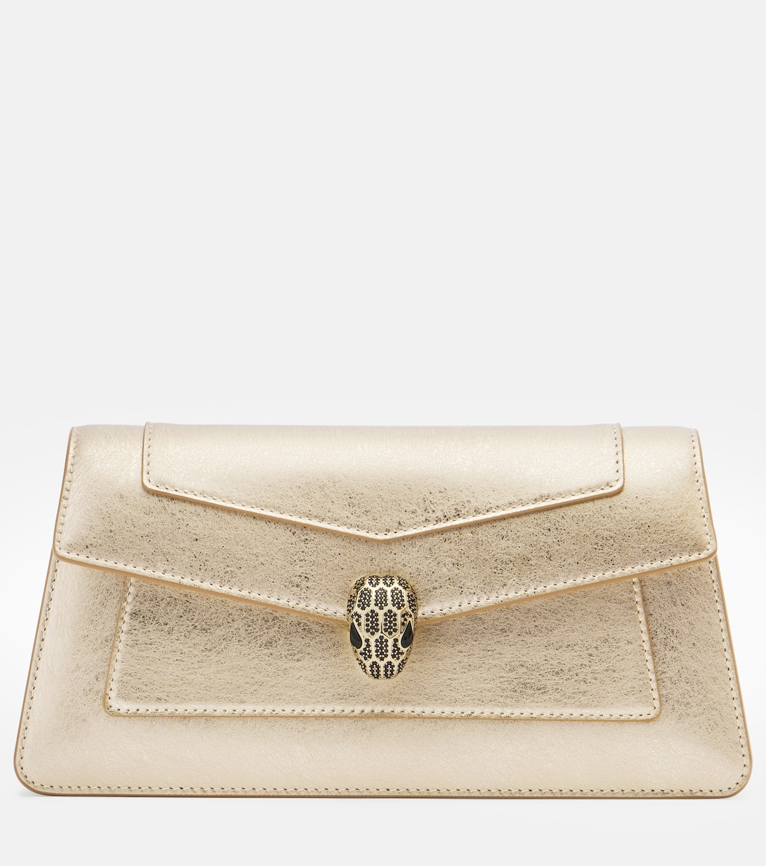 Serpenti Forever metallic leather clutch | Bvlgari