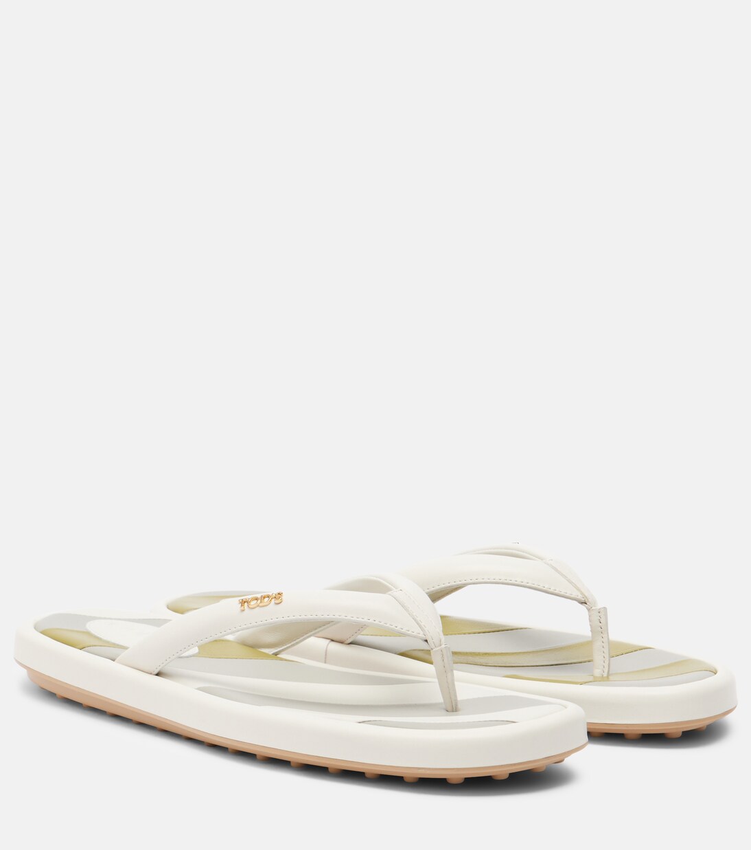 Striped leather thong sandals | Tod's