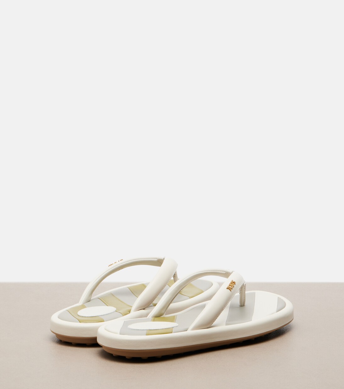 Striped leather thong sandals | Tod's