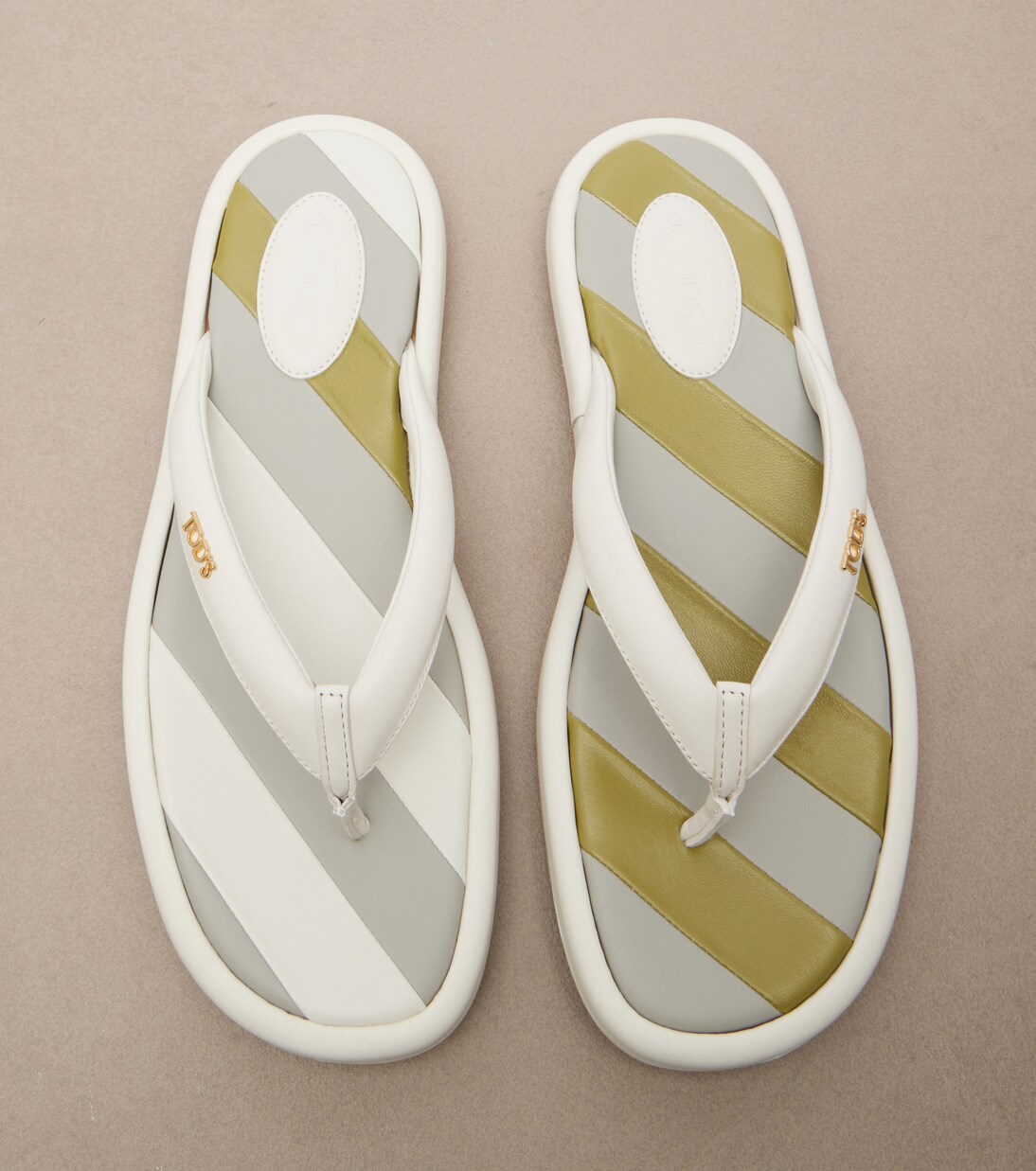 Striped leather thong sandals | Tod's