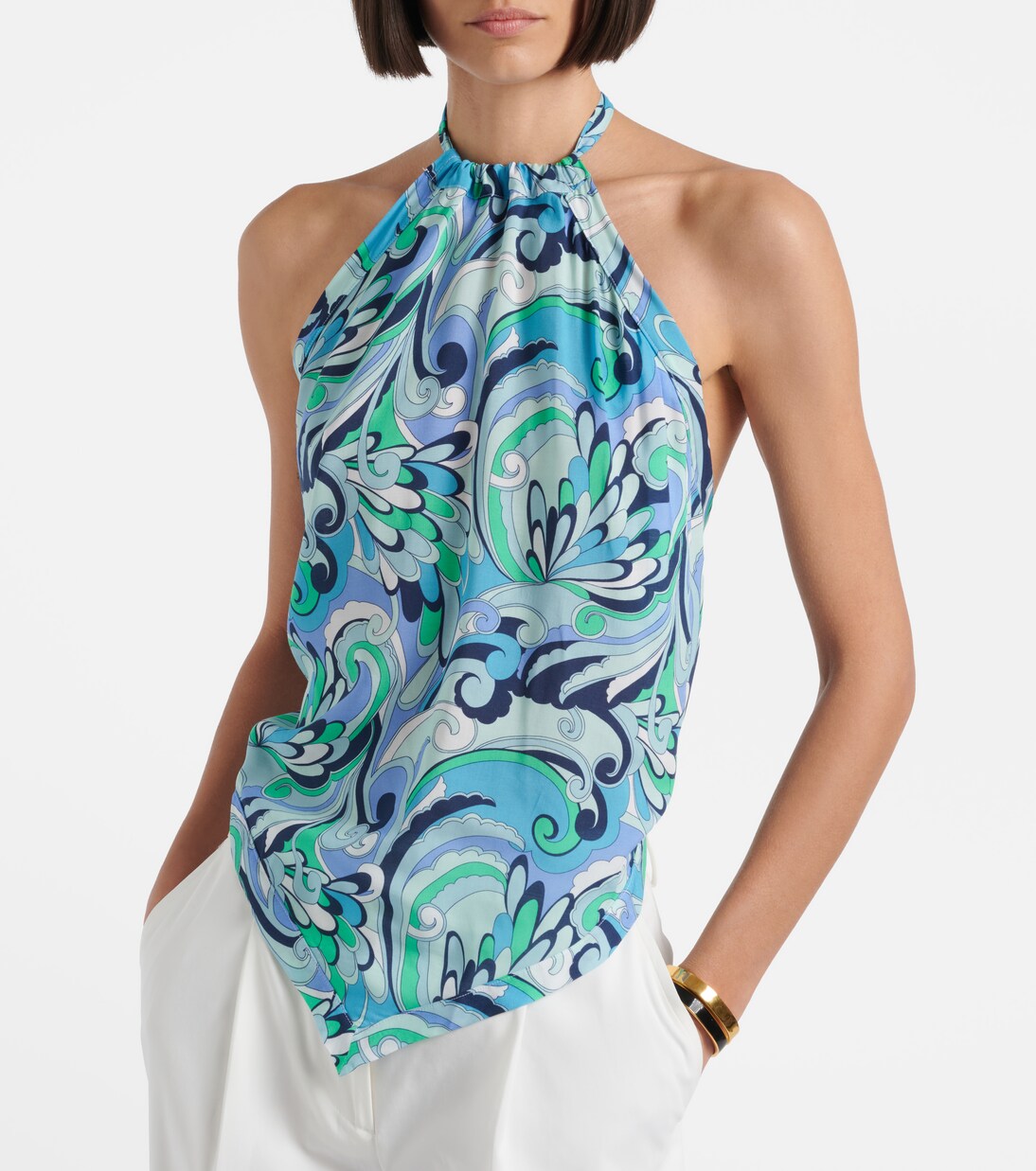 توب بياقة هالتر بطبعات Raya | Melissa Odabash