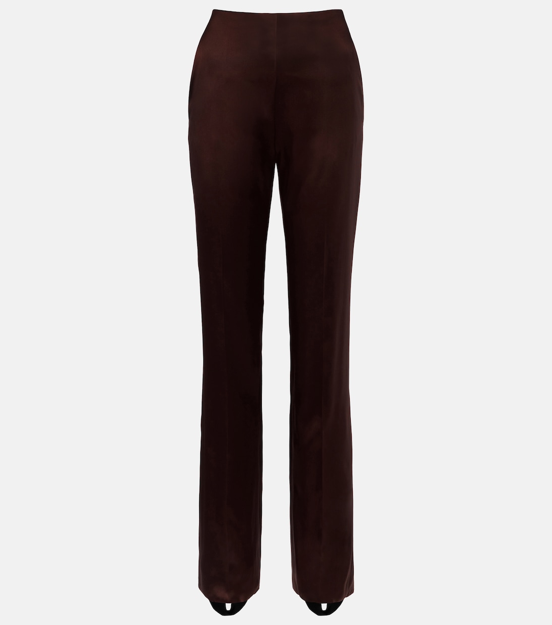 Silk-blend satin straight pants | Valentino