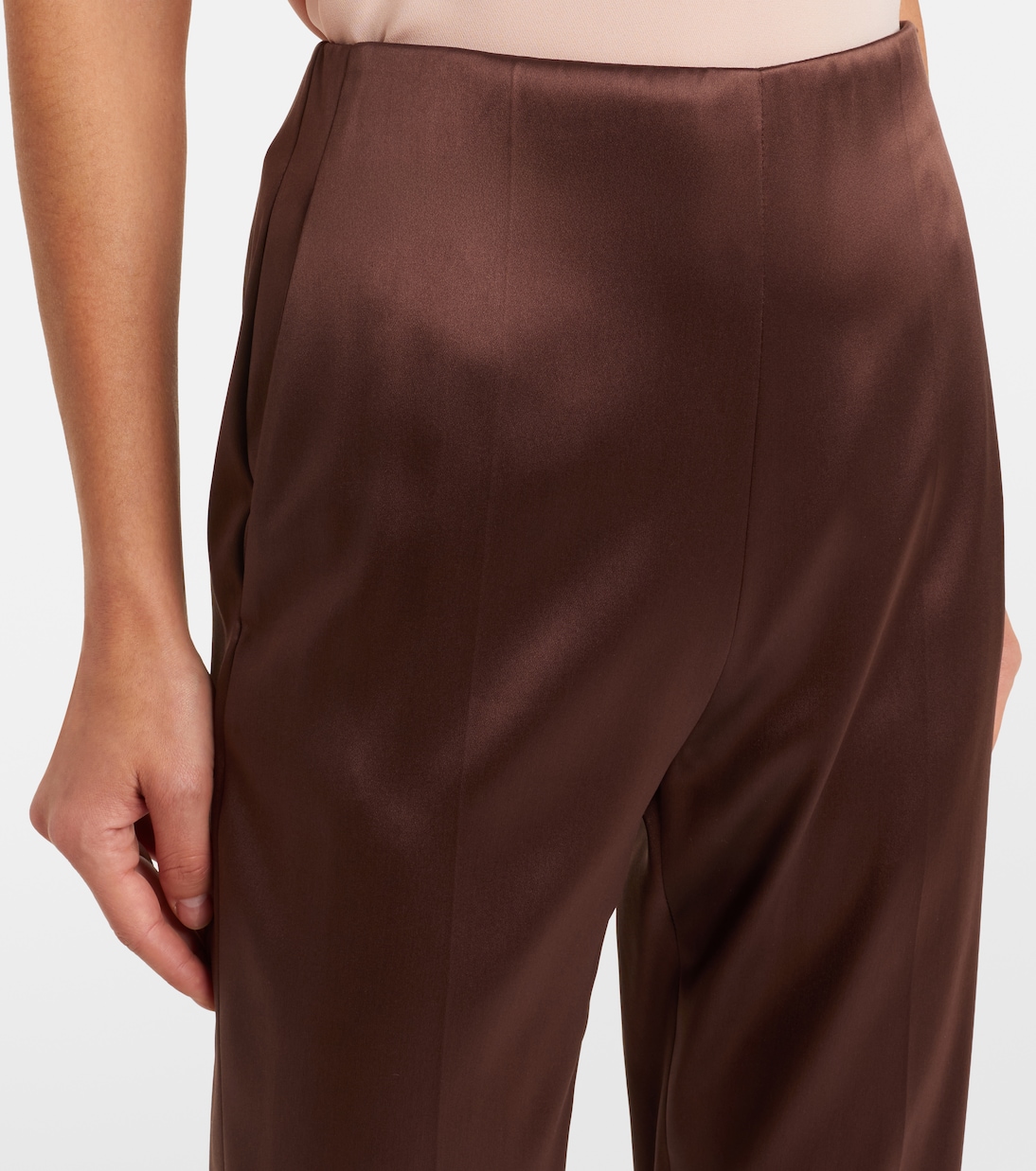 Silk-blend satin straight pants | Valentino