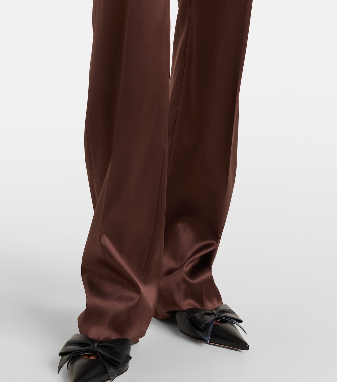 Silk-blend satin straight pants | Valentino
