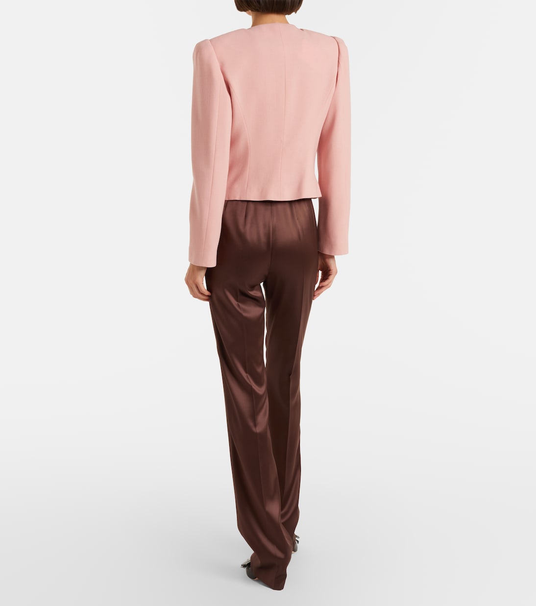 Silk-blend satin straight pants | Valentino