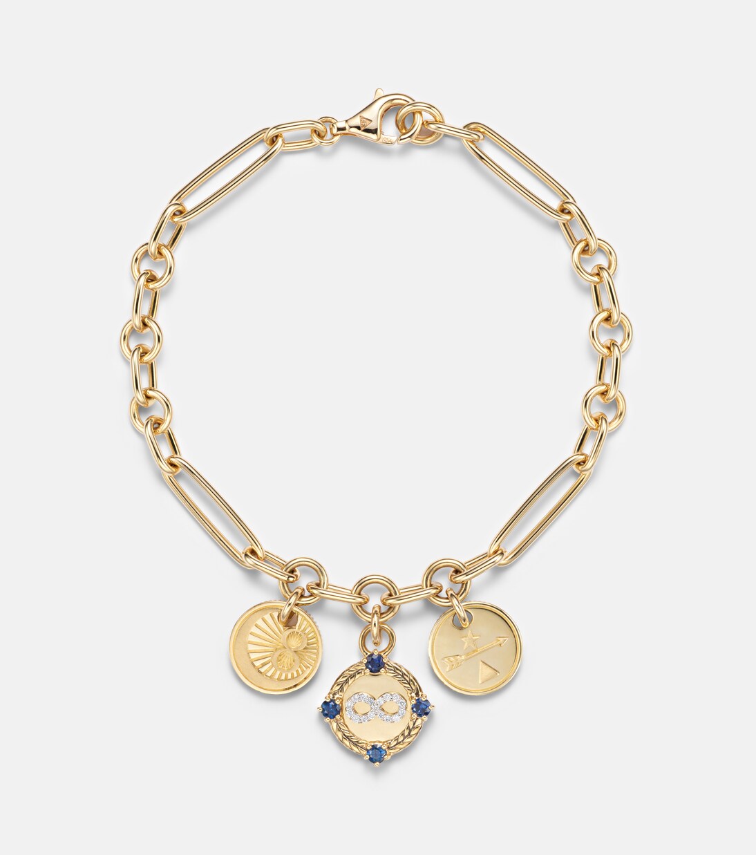 Bracciale Infinite Gratitude in oro 18kt con diamanti e zaffiri | FoundRae