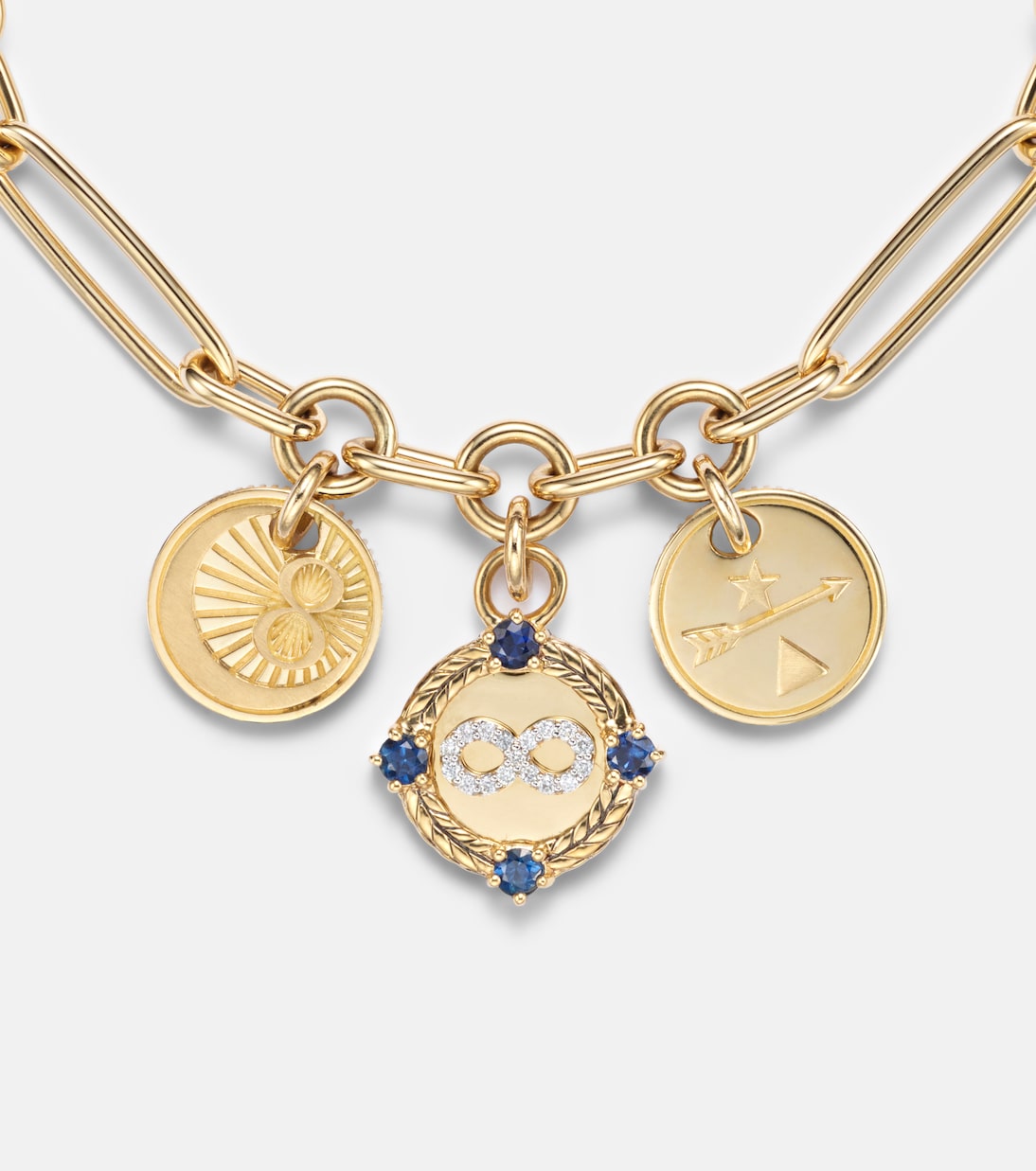 Bracciale Infinite Gratitude in oro 18kt con diamanti e zaffiri | FoundRae