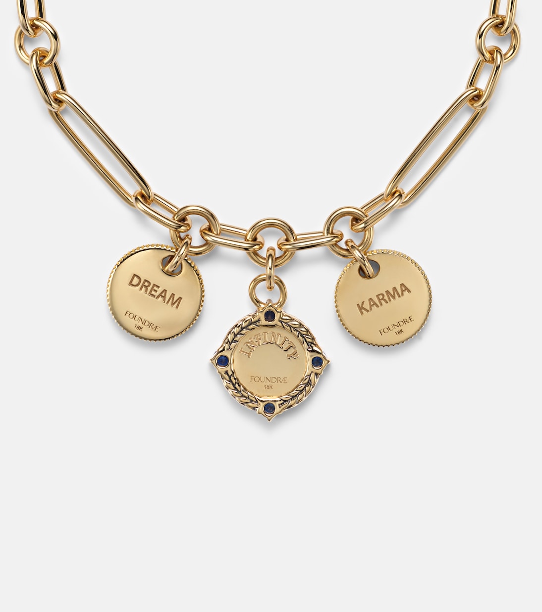 Bracciale Infinite Gratitude in oro 18kt con diamanti e zaffiri | FoundRae