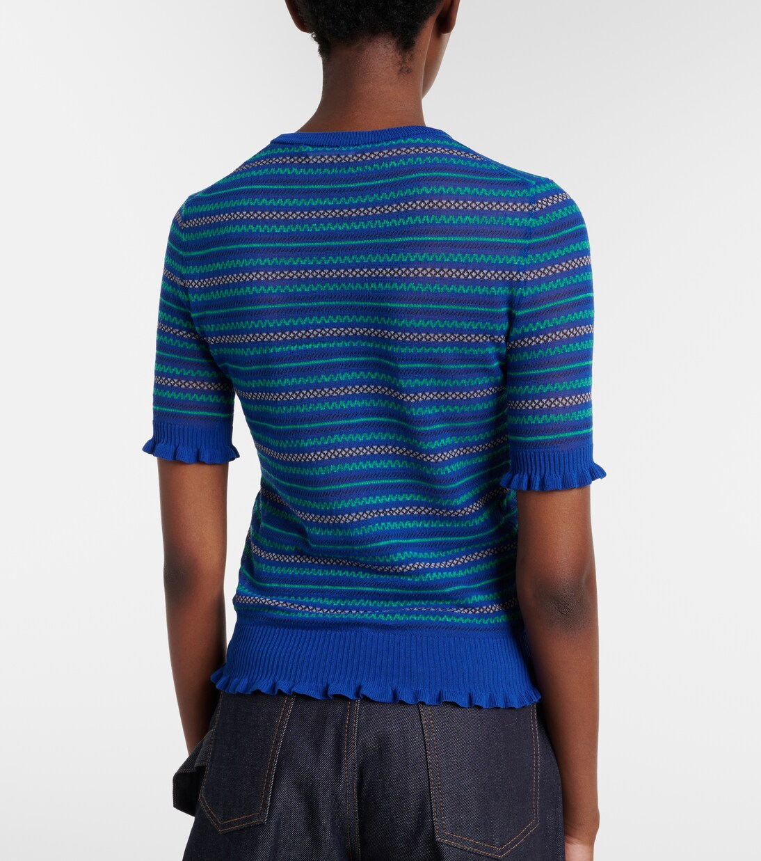 Striped cotton-blend T-shirt | JW Anderson