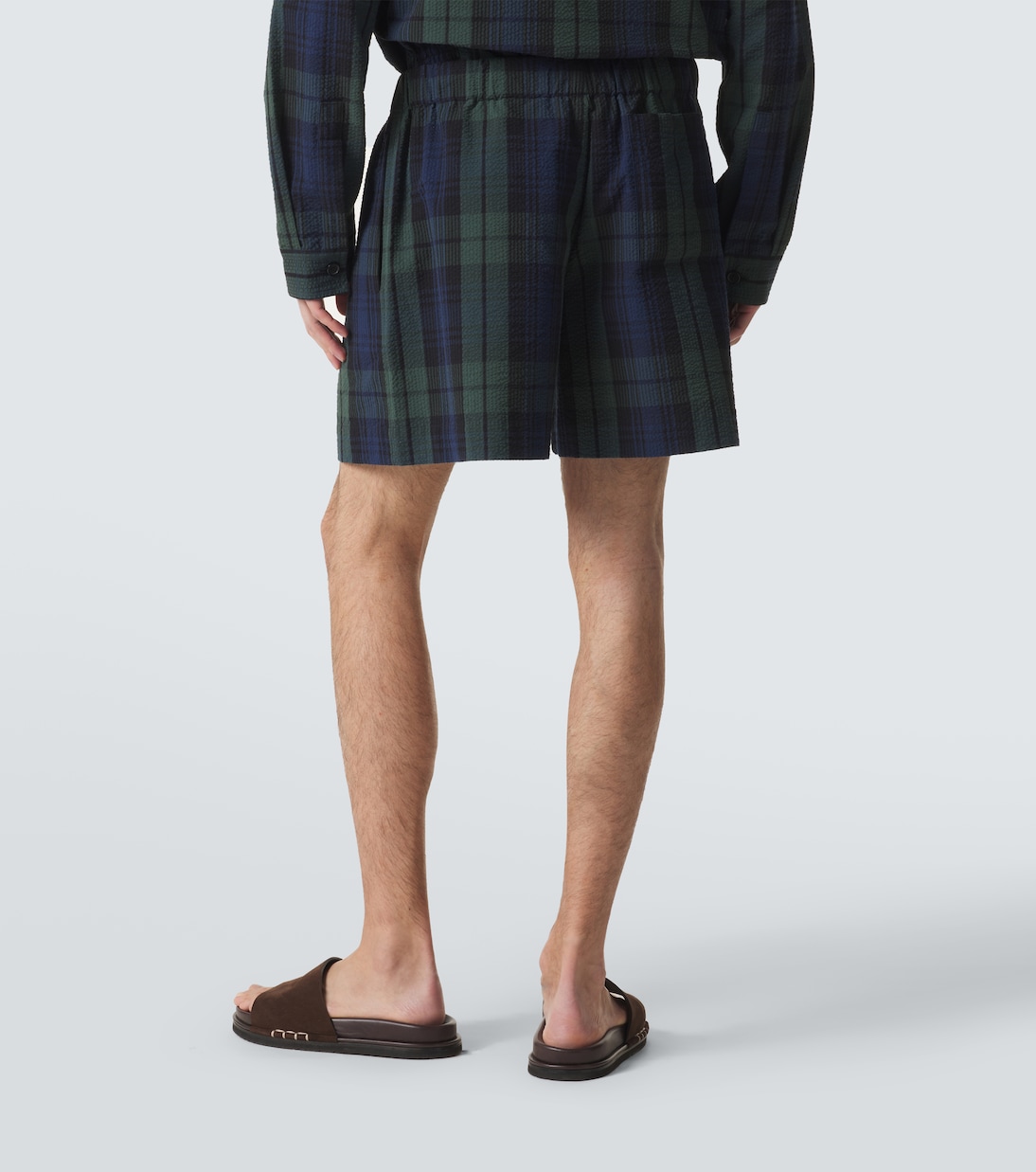 Checked cotton seersucker shorts | JW Anderson