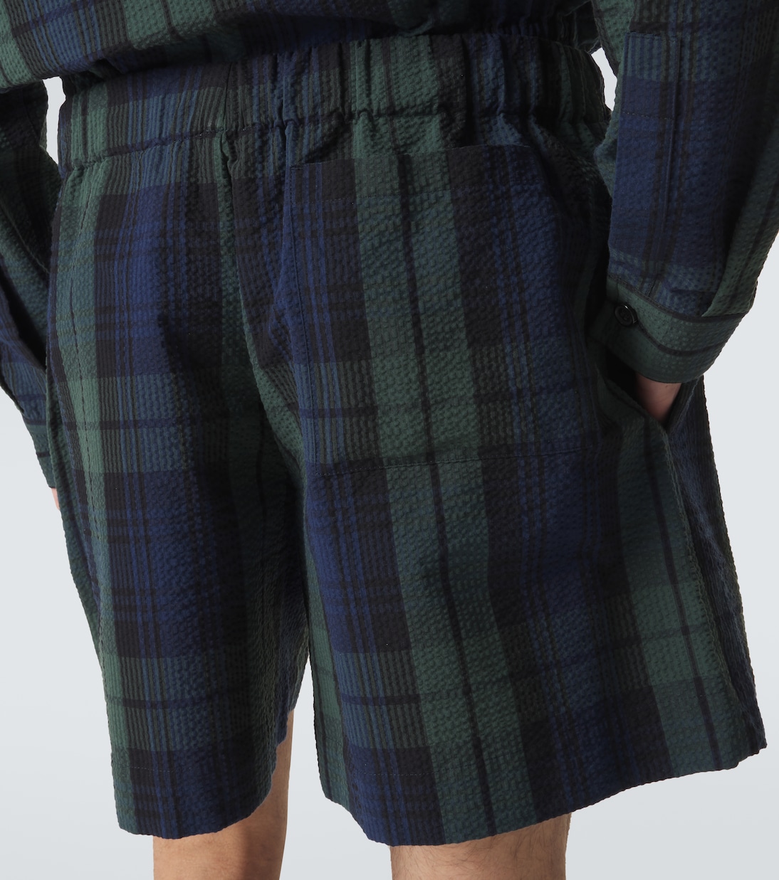 Checked cotton seersucker shorts | JW Anderson