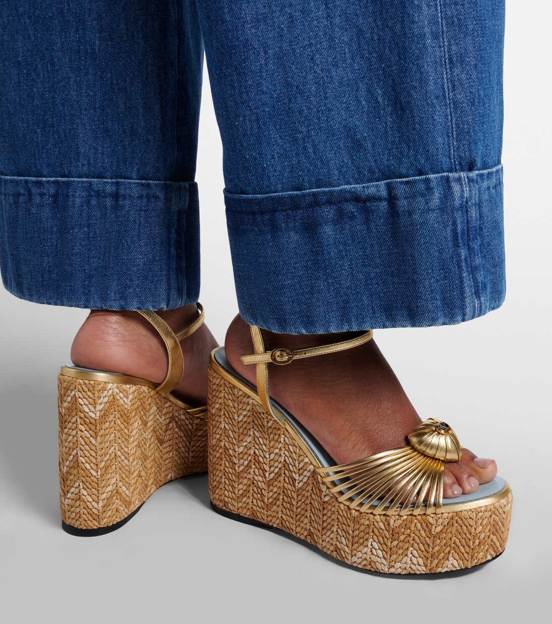 Cœur Royal leather espadrille wedges | Valentino Garavani