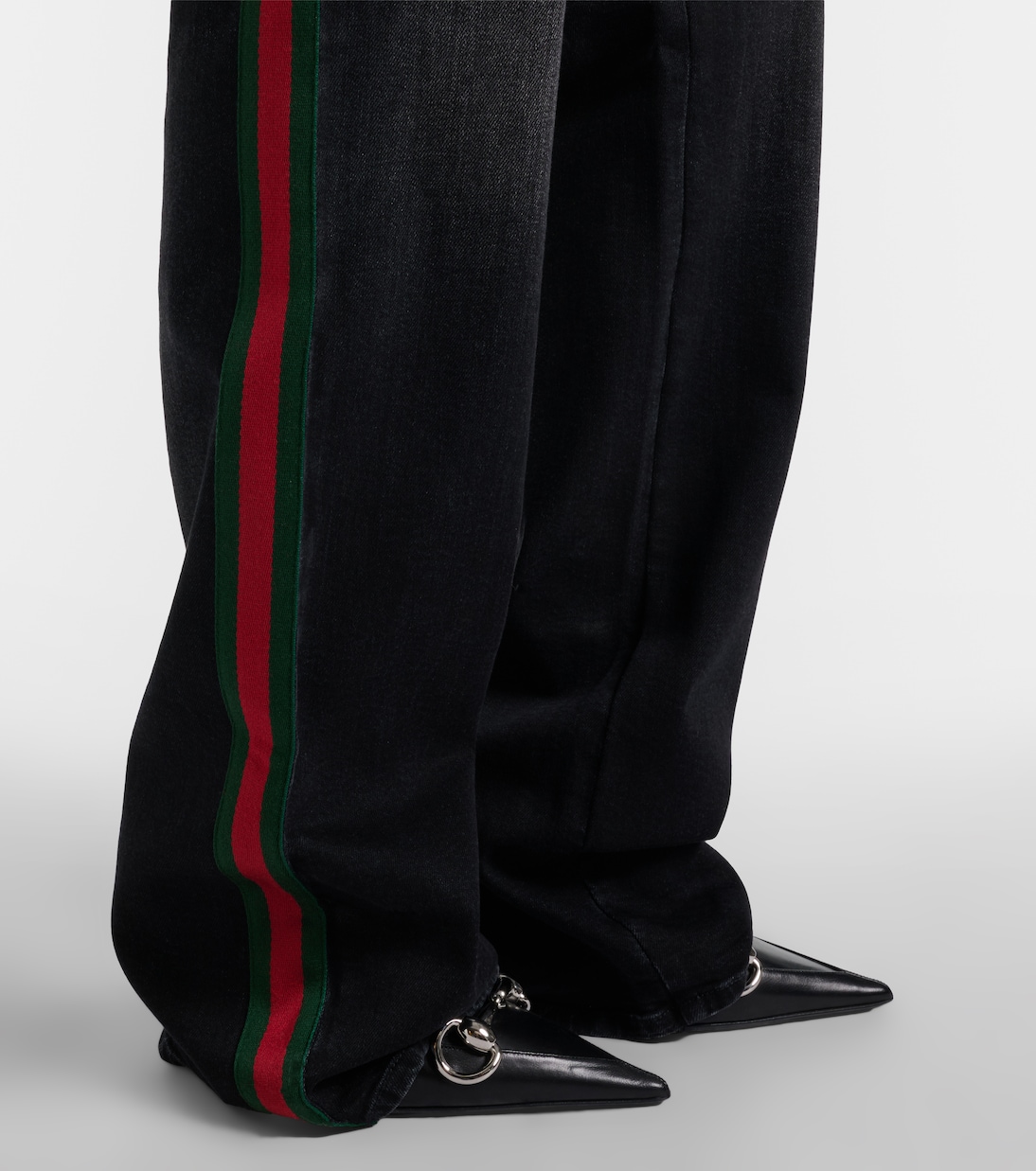 Web Stripe straight jeans | Gucci
