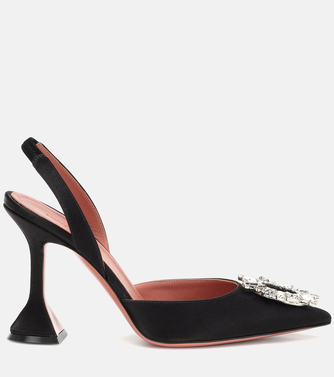 Verzierte Slingback-Pumps Begum aus Satin | Amina Muaddi