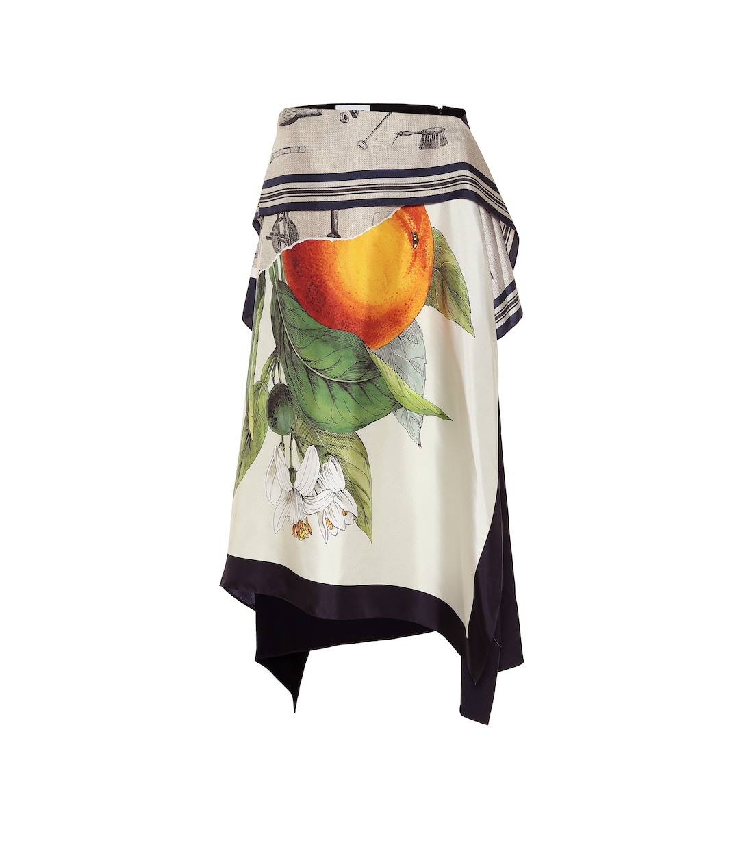 Printed silk-twill midi skirt | Monse