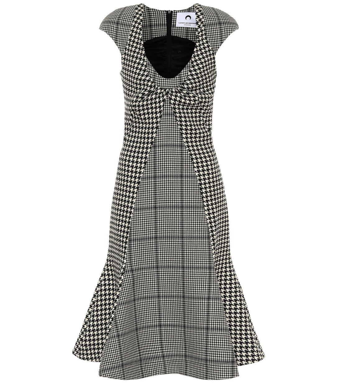 Robe midi en laine à carreaux | Marine Serre