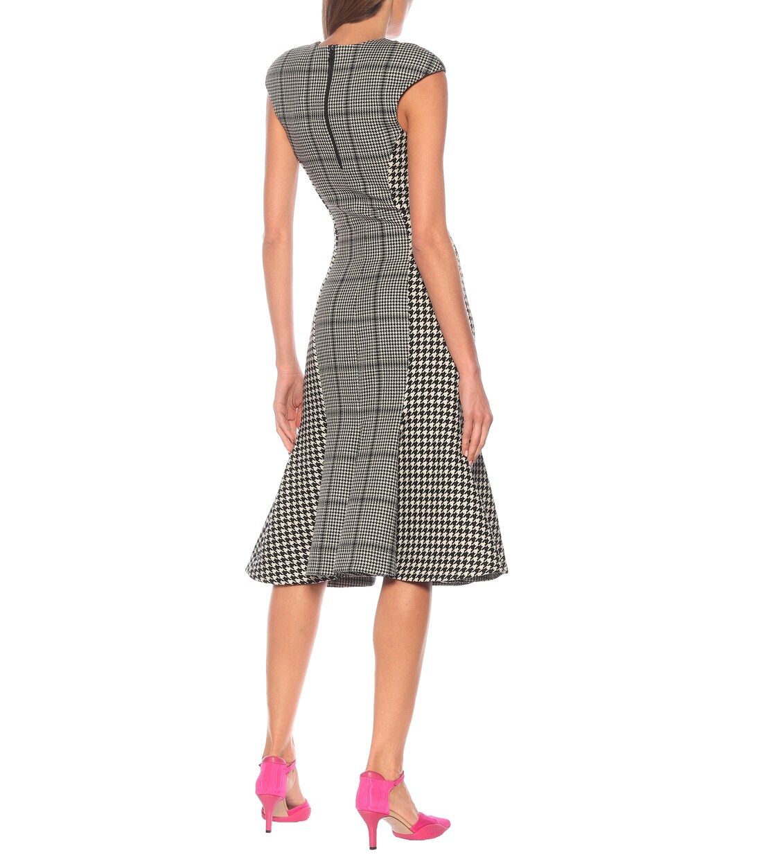 Robe midi en laine à carreaux | Marine Serre