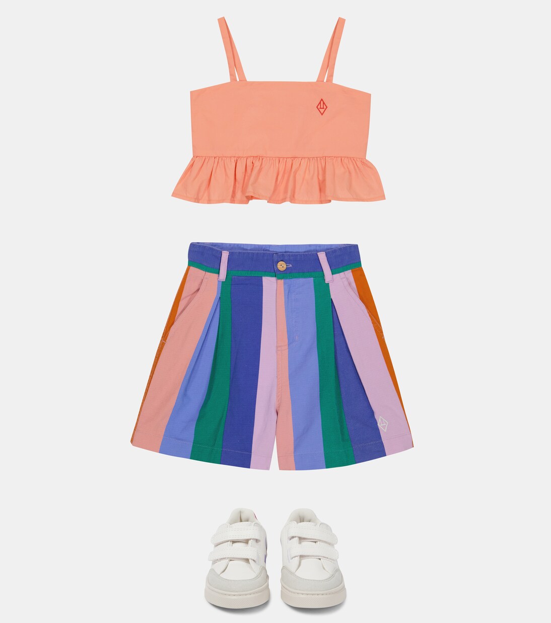 Monkey striped cotton and linen shorts | The Animals Observatory