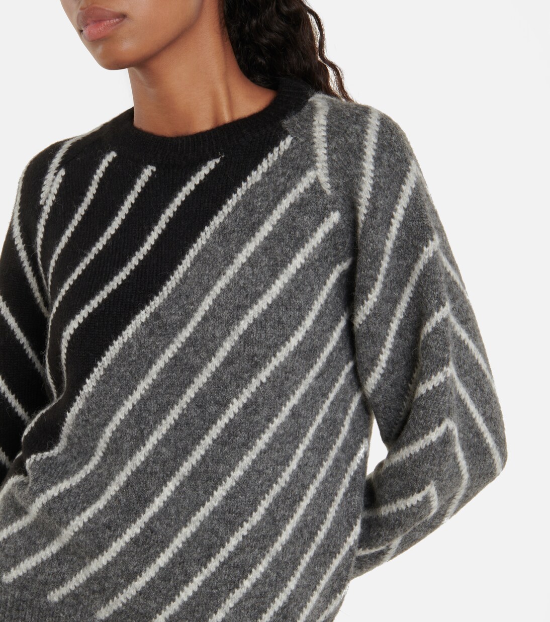 Pull rayé en laine d'alpaga mélangée | Stella McCartney