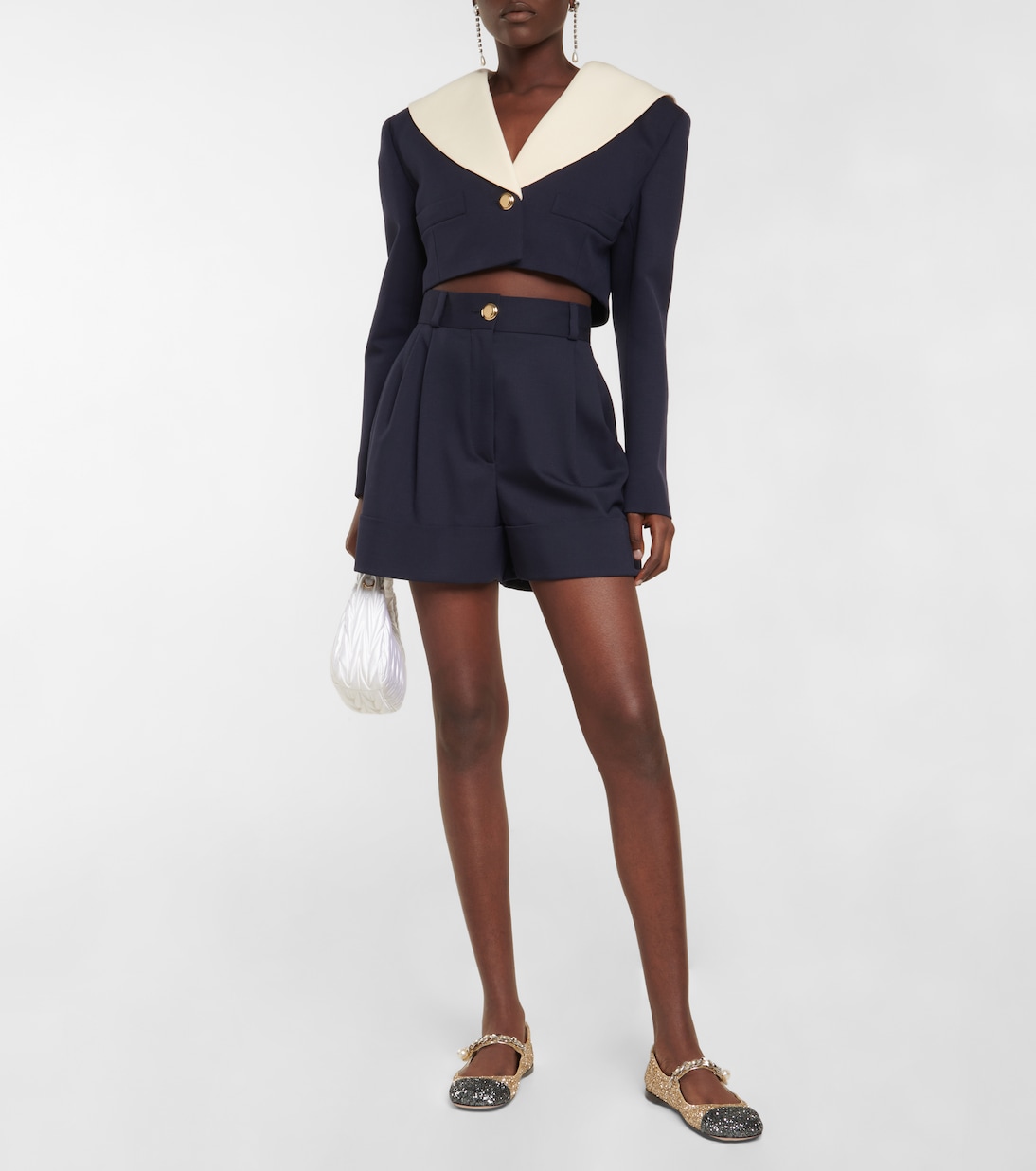 Verzierte Ballerinas mit Glitter | Miu Miu