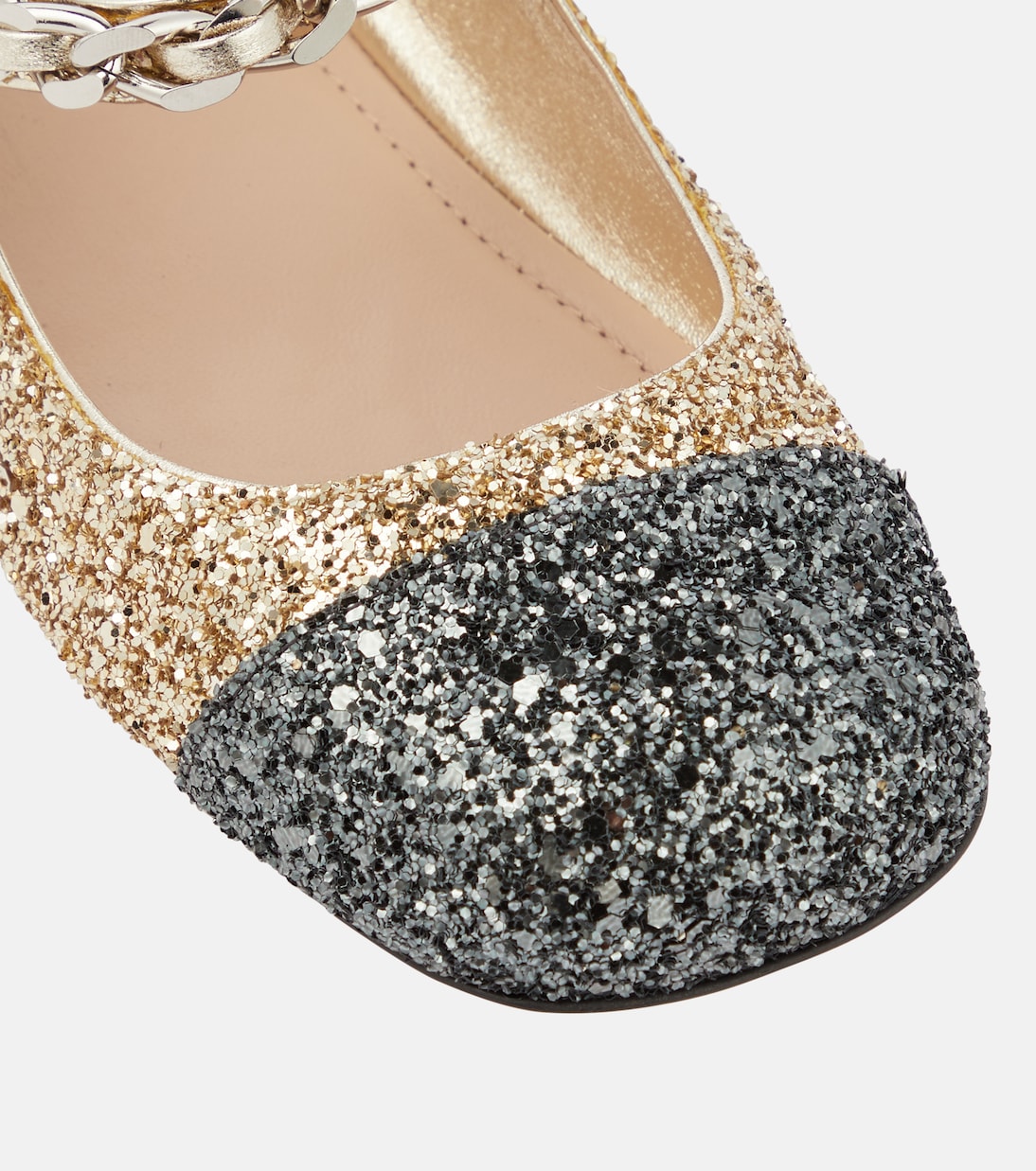 Verzierte Ballerinas mit Glitter | Miu Miu