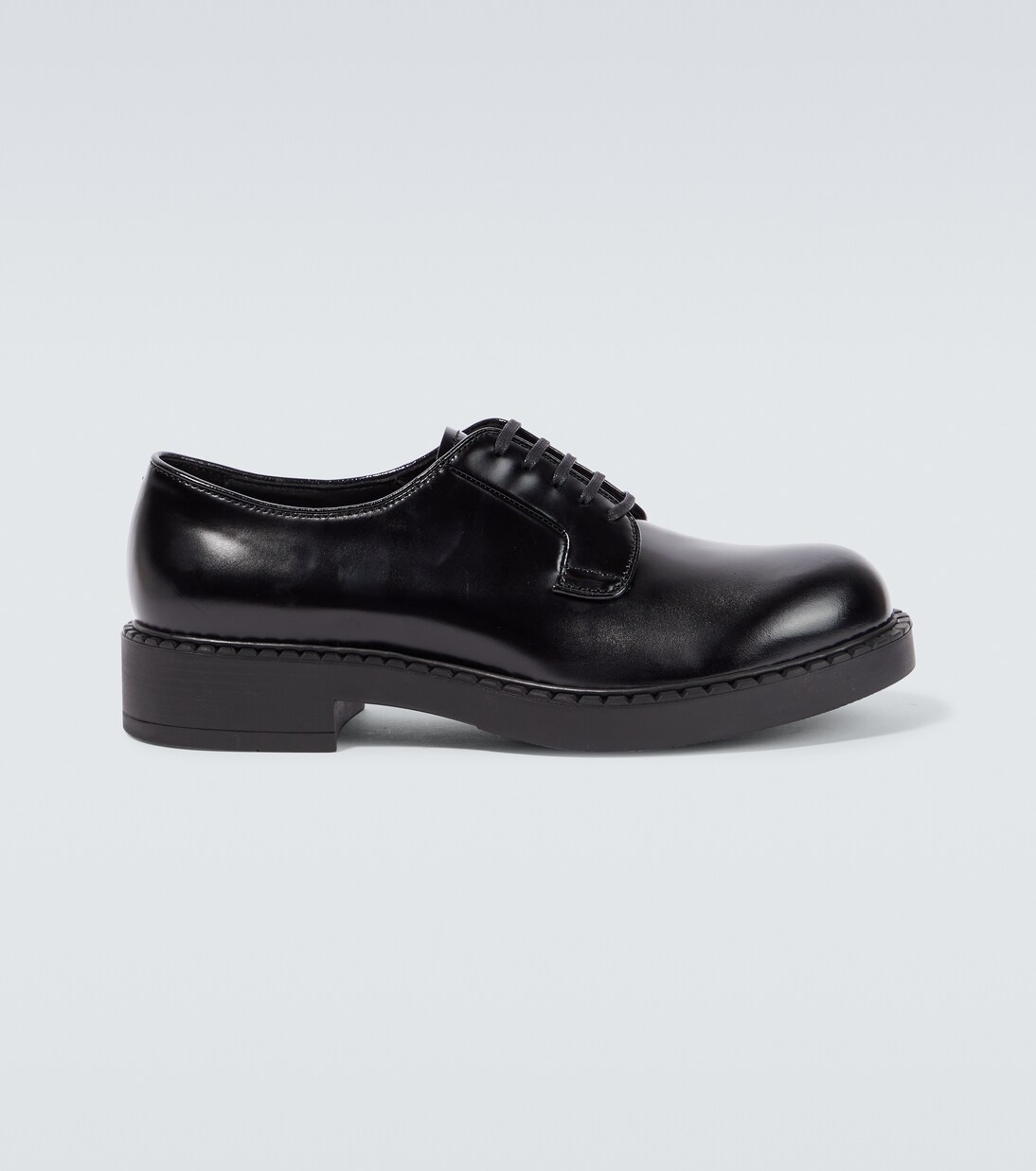 Brushed leather Derby shoes | Prada