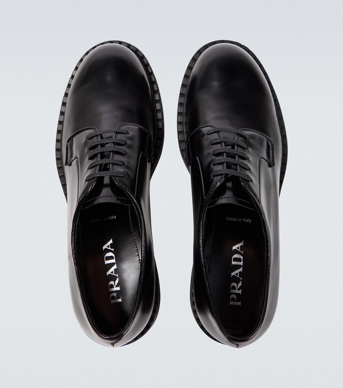 Brushed leather Derby shoes | Prada