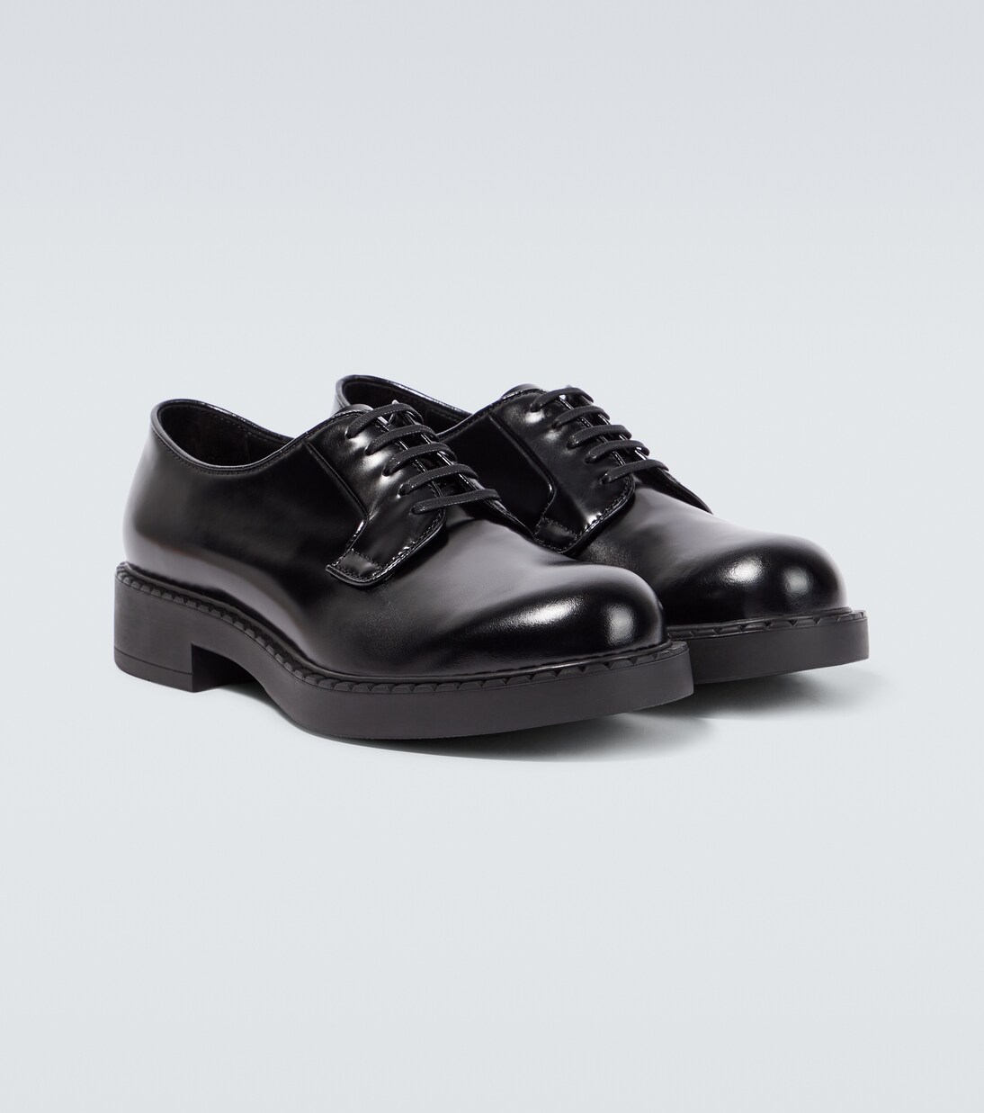 Brushed leather Derby shoes | Prada