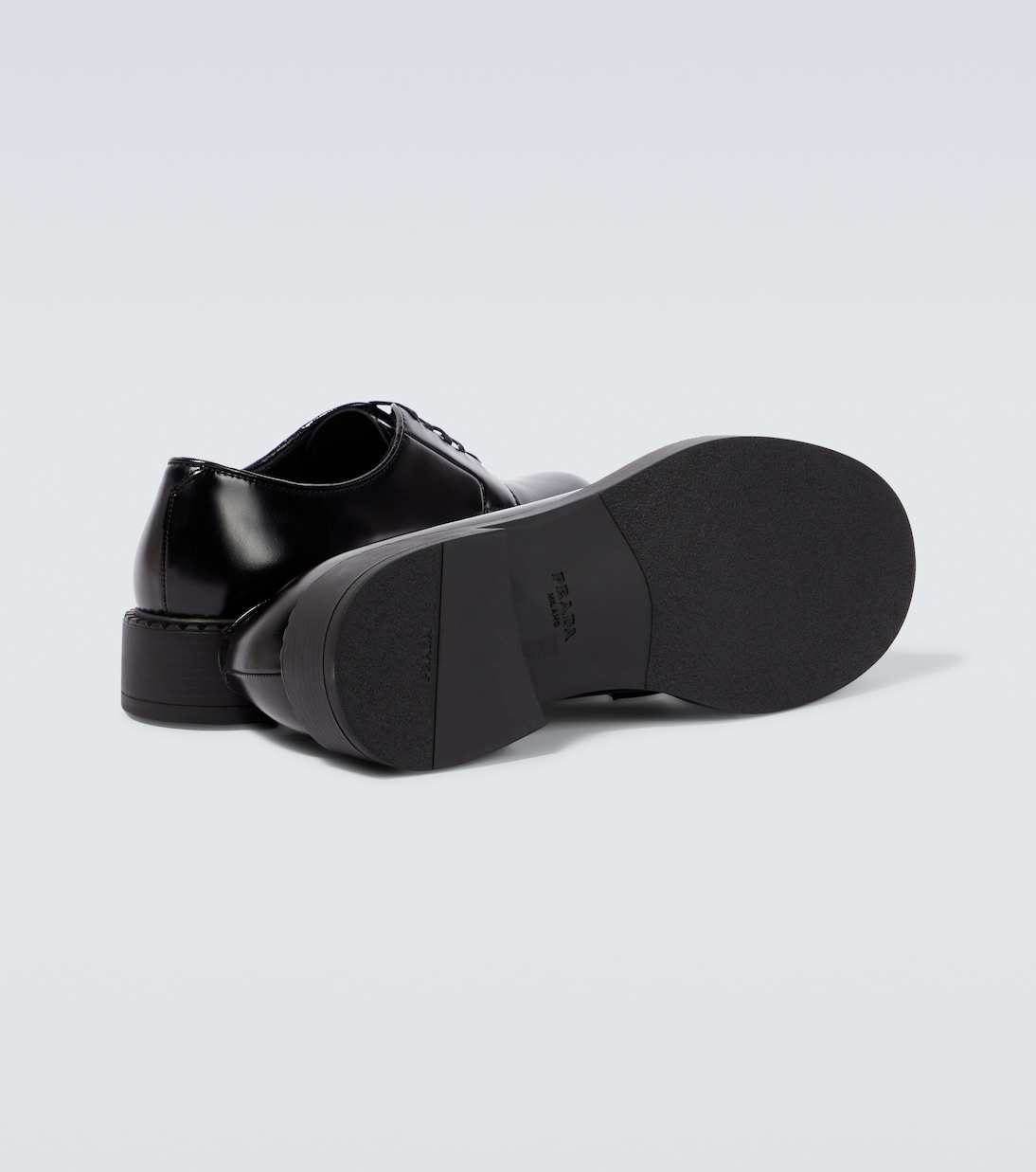 Brushed leather Derby shoes | Prada