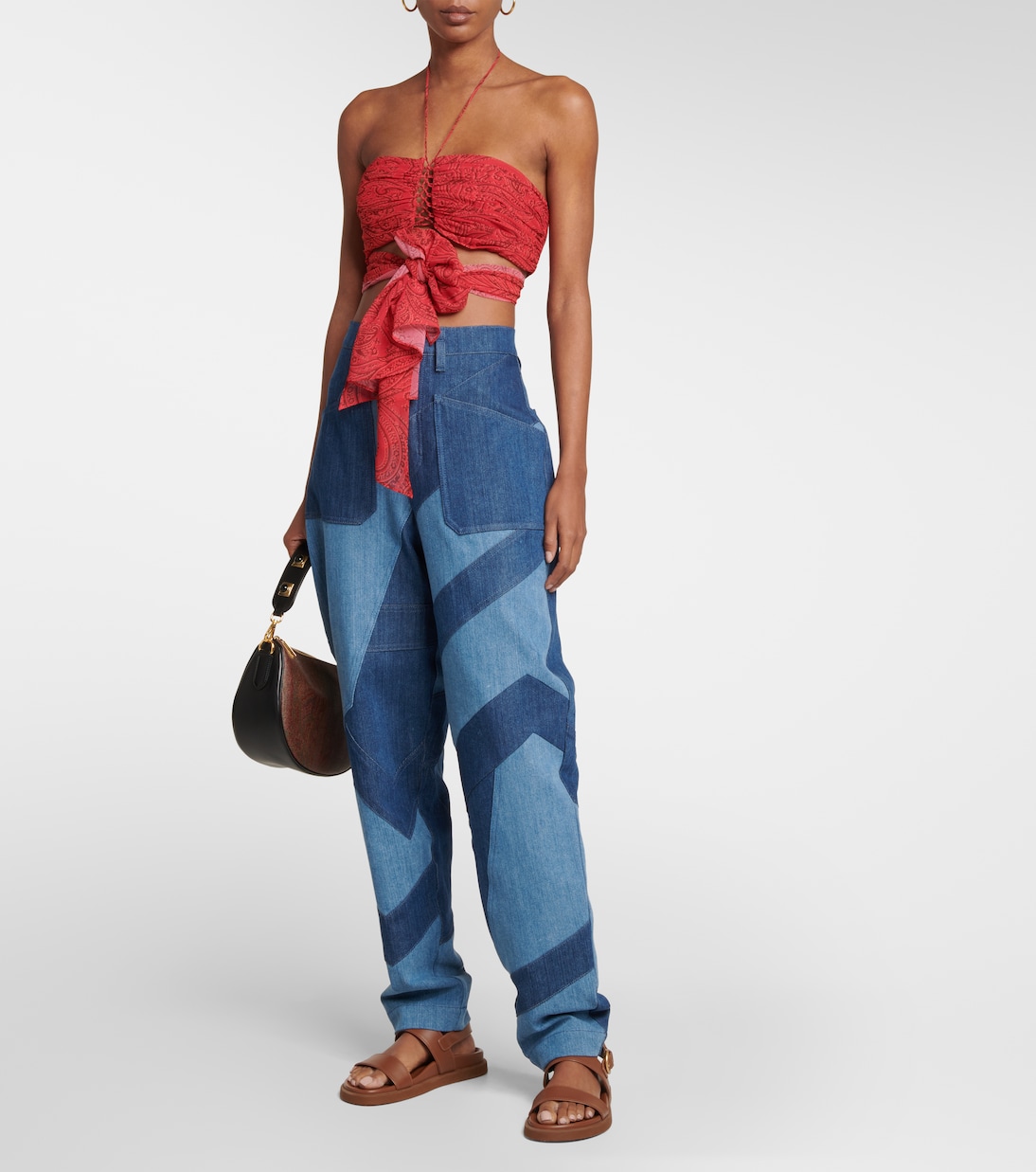 Tie-waist halter-neck crop top | Etro
