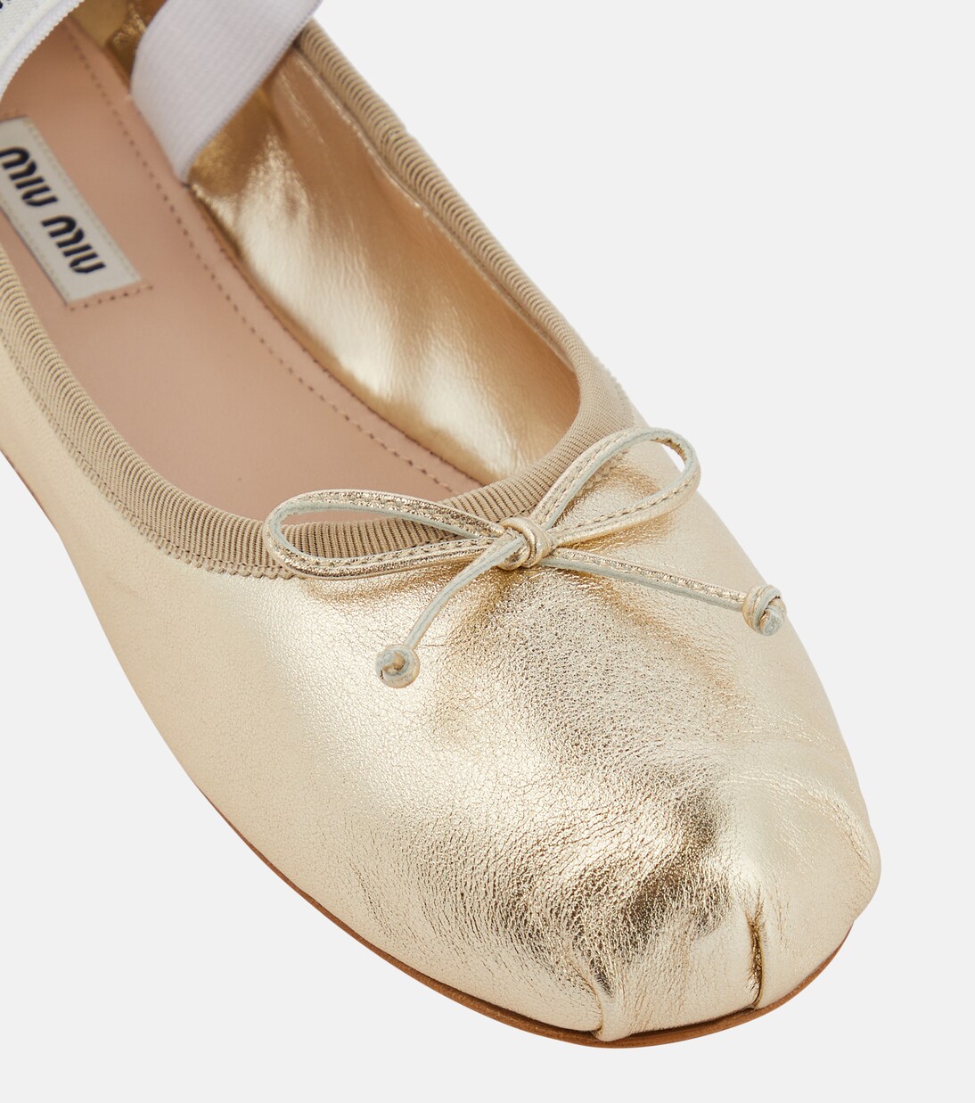 Ballerines en cuir à logo | Miu Miu