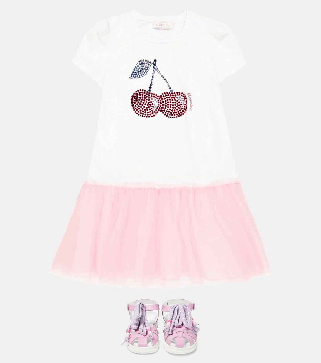 Embellished leather sandals | Monnalisa